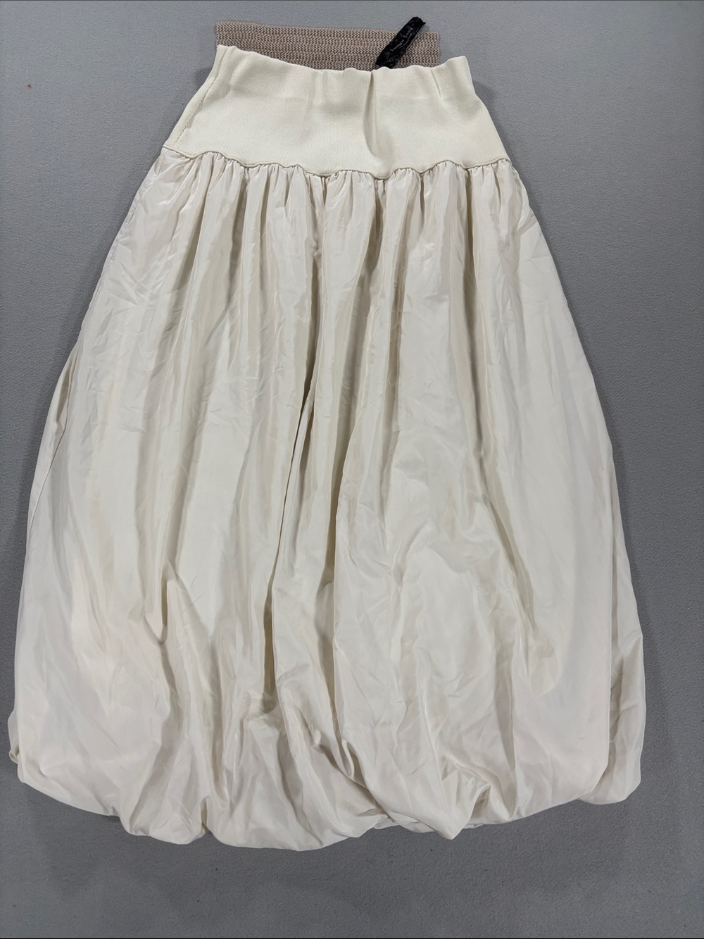 Emerson Lang Cream Balloon Midi Skirt L